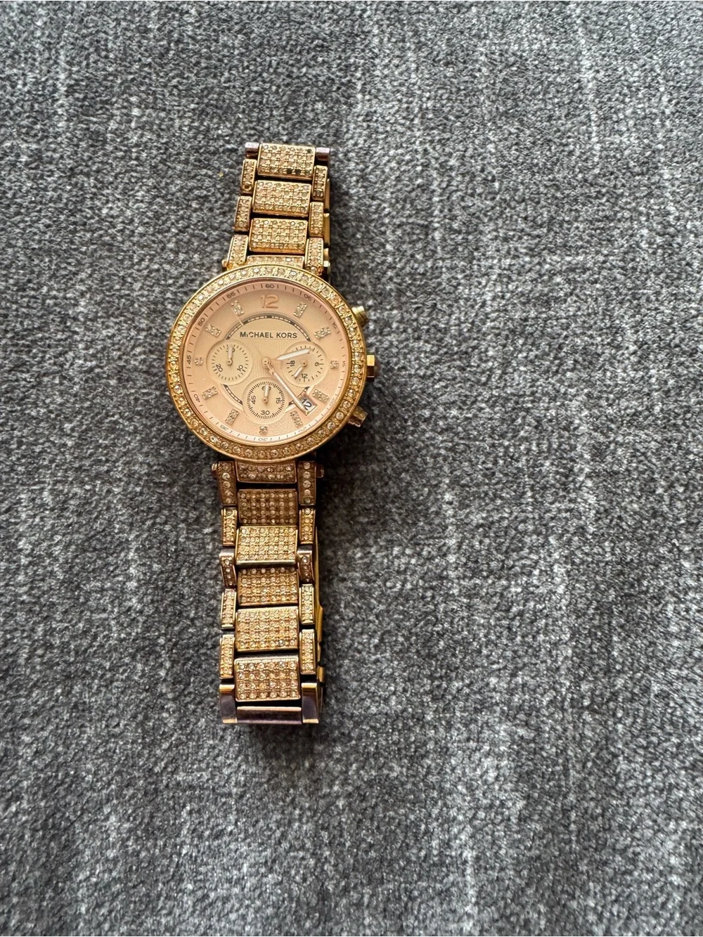Michael Kors Rose Gold Crystal-Accent Women's Chronograph Watch